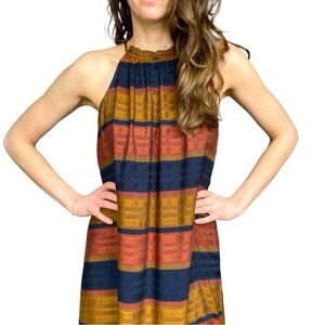 H&M Horizontal Striped Maxi Long Prairie Dress